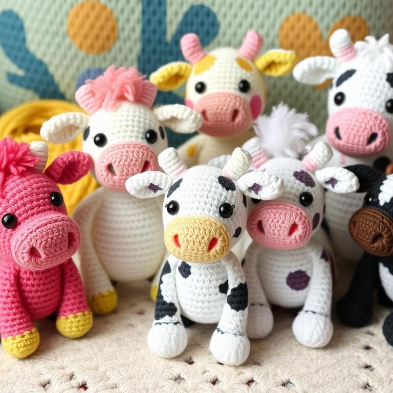 Adorable Crochet Cow Patterns by Beautiful Dawn Designs