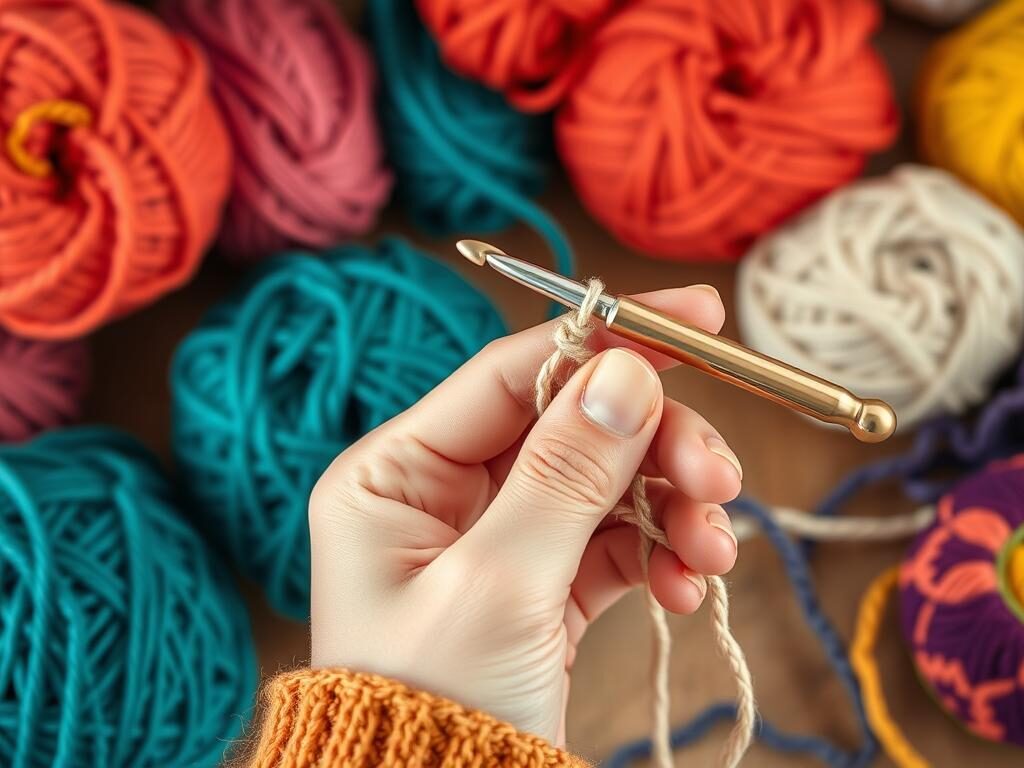 How to hold crochet hook