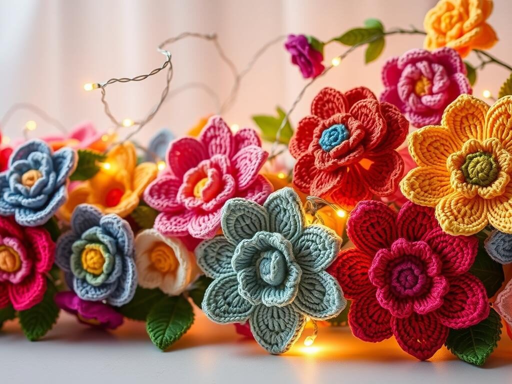 Magical Fairy Lights with Crochet Flowers