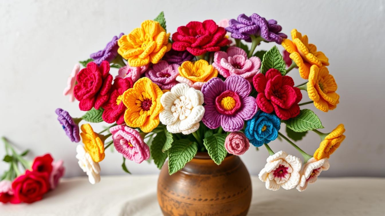 crochet flower bouquets