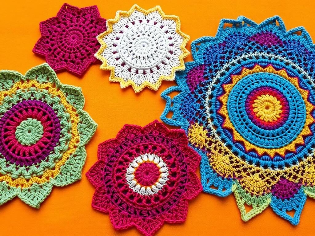 Crochet Coasters and Rangoli Mats