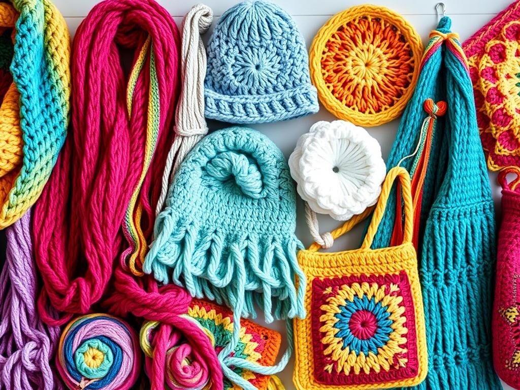 colorful crochet accessories