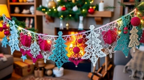 crochet christmas tree garland