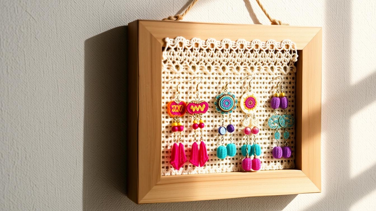 crochet earring holder