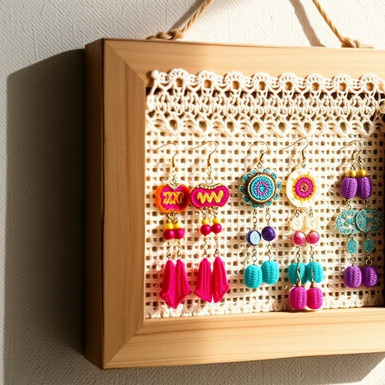 DIY Easy Framed Crochet Earring Holder Tutorial