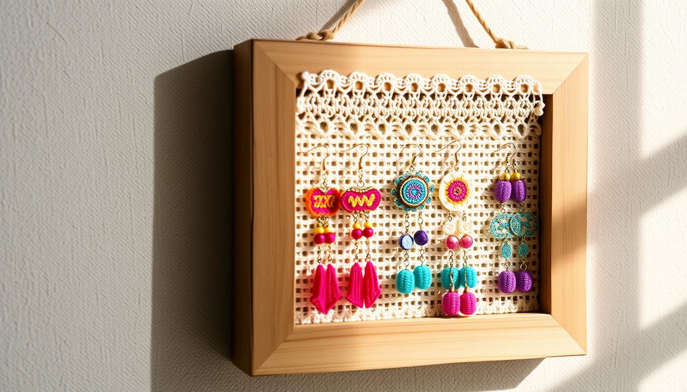 DIY Easy Framed Crochet Earring Holder Tutorial