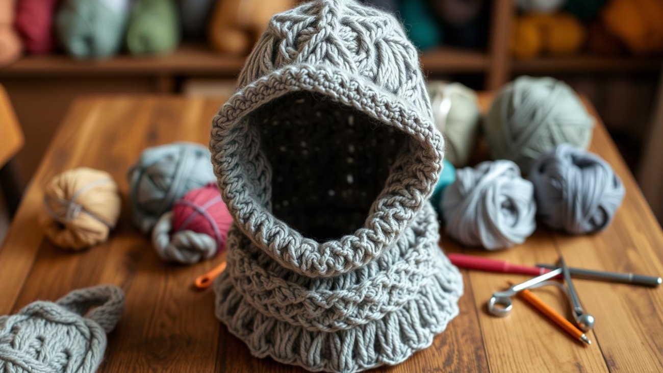 crochet hooded cowl