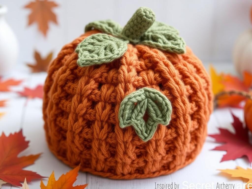 crochet pumpkin hat