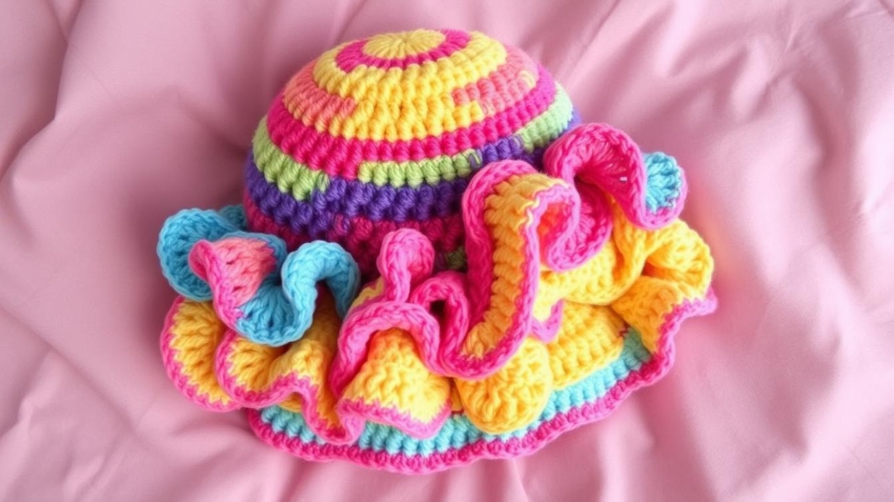 crochet ruffle hat