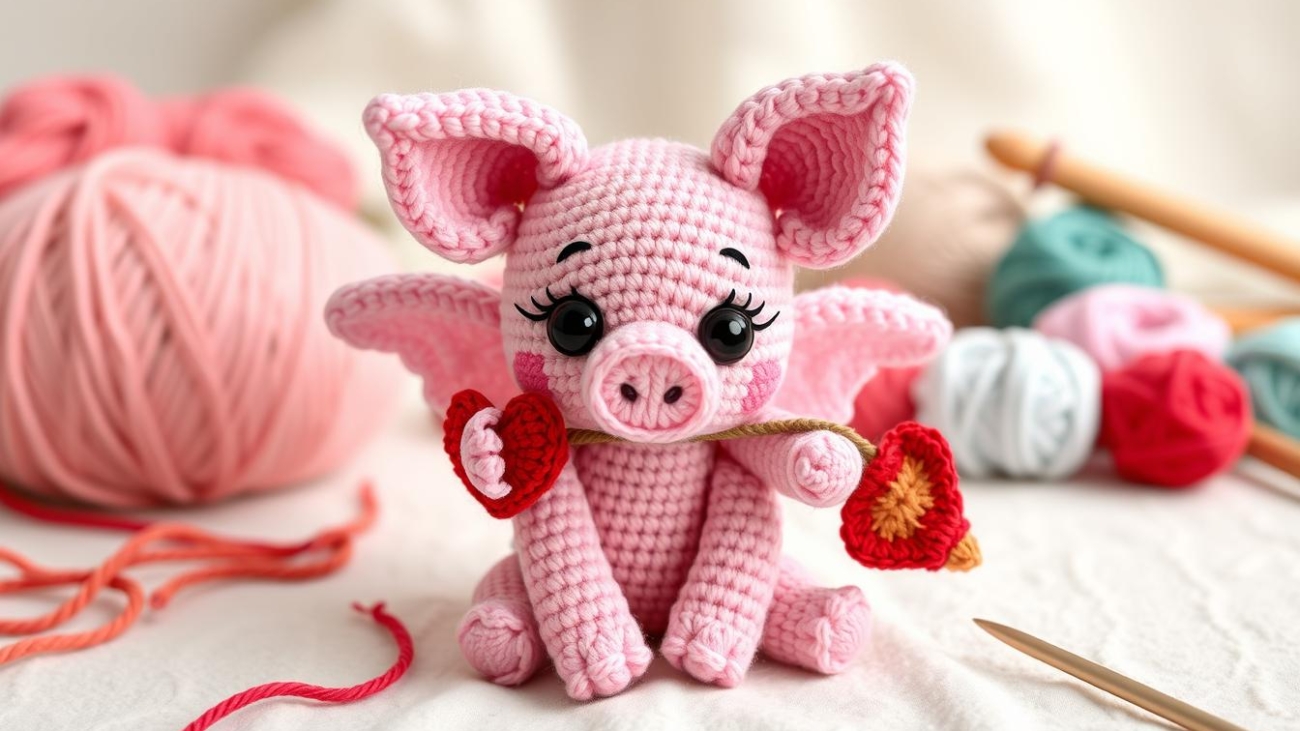 crochet your personal cupid piglet