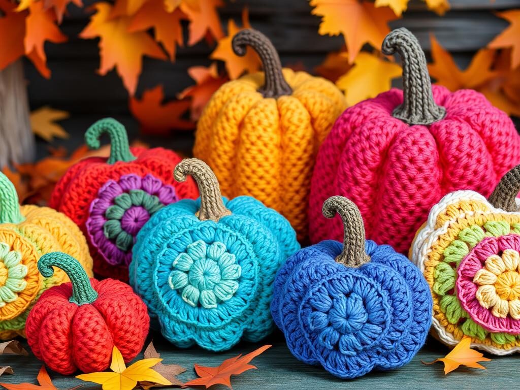 granny sq. pumpkins