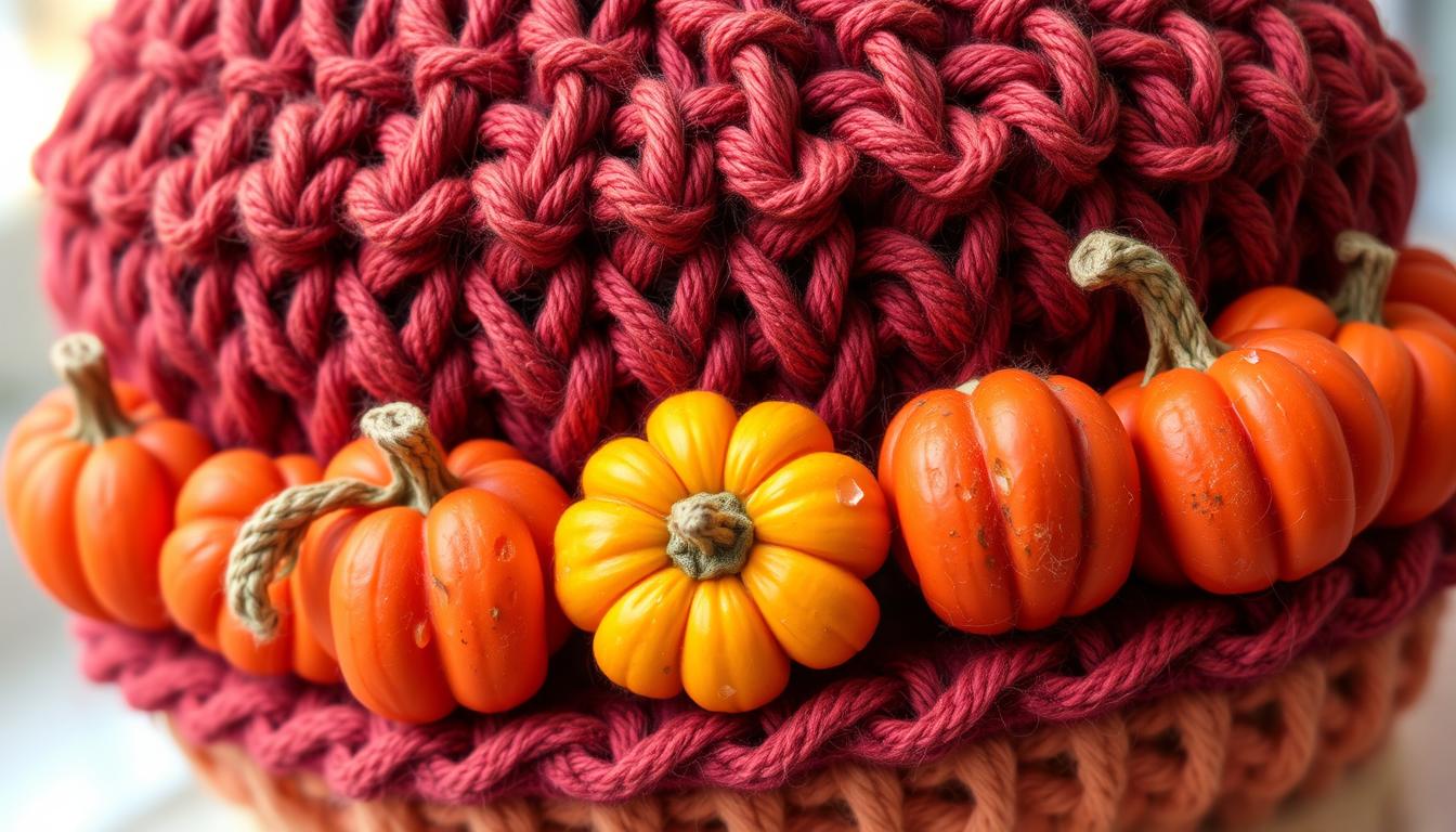 Cozy Pumpkins in a Row Crochet Hat for Fall