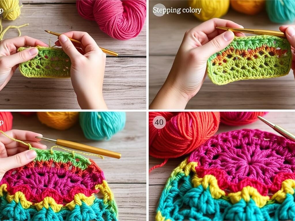 step-by-step guide to changing colors in crochet