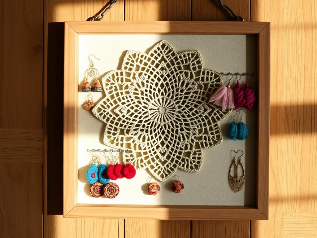 wall-mounted earring display