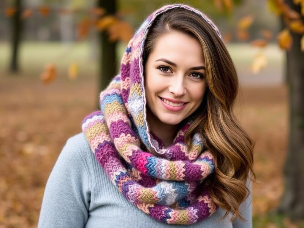 woman wearing hooded cowl